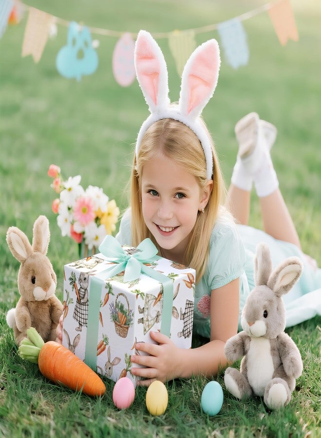 LeZakaa Easter Wrapping Paper Roll, Cute Bunny with Carrots & Baskets Design, Spring Gift Wrap for Baby Showers, Kids Birthday Party, Mini Roll 17 in x 16.4 Ft - Image 5
